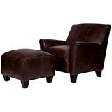 angelo:HOME Baxter Renu-Leather Lounge Chair and Ottoman, Coffee Brown