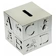 Baby Gift Birthday Gift Nursery Block Bank in Sterling Silver Plate