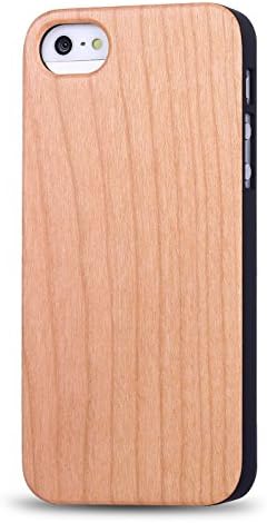 iPhone 5/5S Wooden Case, OTTII Genuine Cherrywood Case for iPhone 5/5S - Handmade Wood &amp; Slim Durable Polycarbonate Bumper