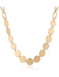 NINE WEST VINTAGE AMERICA "Full Circle" Gold-Tone Circle Flex Link Collar Necklace, 15.5"
