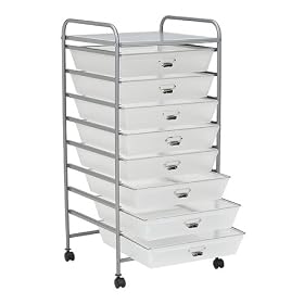 Storage Solutions 1650PFR4 8 Drawer Mobile Cart with Wheels, Frost by Storage Solutions