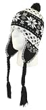 WM001 Black Chullo Fleece Lined Ski Napa Hat Trooper Trapper with Ear Flaps Winter Knit Beanie Mountaineering Skull Cap Men and Women FREE SHIPPING