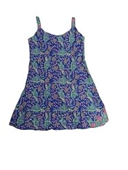 Plus Size  Tropical Print Rayon/Silk  Dress With a Bow(s)
