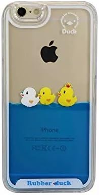 TPGLOBE iPhone 6 4.7'' inch Case, Flowing Liquid Design Hard Clear Case for iPhone 6 4.7 inch Floating Rubber Swimming Duck Creative Cover (Never Fall Down) (Iphone 6 4.7'' three duck)