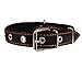Genuine Leather Braided Studded Dog Collar,Red on Black 1.25