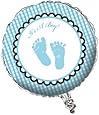 Creative Converting Sweet Baby Feet Blue Two Sided Mylar Foil Balloon, 18"