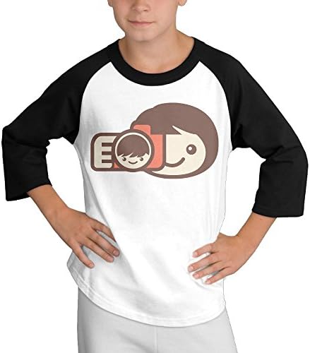 Take Picture Black Young Boys And Girls Youth Three-quarter Raglan Sleeve Shirt For Young