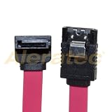 Left Angle to Straight SATA 2.0 Data Cable with Clip, 20 Inches