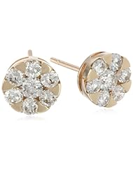 10k Gold Round Illusion Diamond Stud Earrings (1.00 cttw, H-I Color, SI2-I1 Clarity)