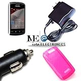 IVEA PINK Crystal Soft Diamond CASE/Cover+AC CHARGER+CAR Charger+LCD for Blackberry Thunder/Storm 9500/9530
