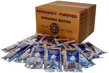 SOS Food Labs SOS-96 Emergency Drinking Water Pouches 4.225oz. Case-96