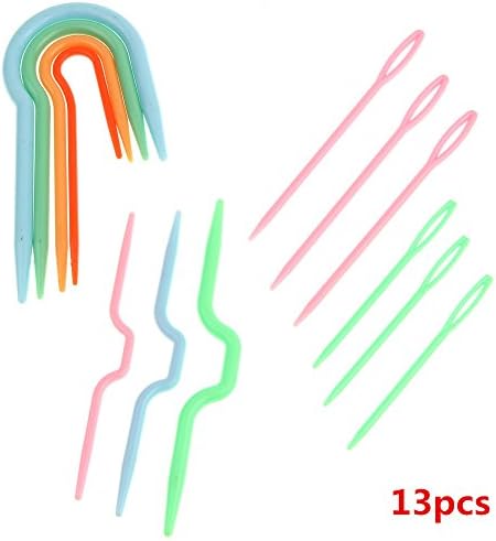 ABS Plastic Knit Cable Stitch Knitting Needles Smooth Crochet Hook 13Pcs