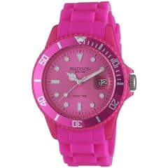 Madison New York Unisex-Armbanduhr Candy Time Analog Silikon rosa U4167-05/2