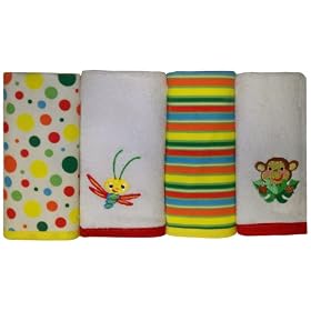 Fisher Price Rainforest Washcloth Set 4-Pack