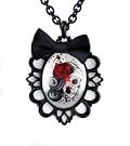Day of the Dead Skeleton Girl Necklace Dia De Los Muertos