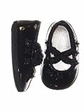 Patent Skimmer Shoes with Pearl Accents and Elastic Straps by Baby Deer