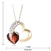 10k Yellow Gold Diamond and Garnet Heart Shaped Pendant, 18