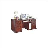 Kathy Ireland Home by Martin Furniture Huntington Club Wood Executive Desk in Distressed Cherry