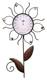 Outdoor Flower Thermometer on Stake