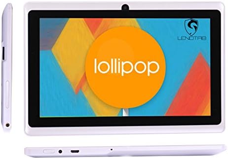 7" Quad Core 8GB HD 1GB RAM 5.0 Lollipop Android Tablet PC - Silicone Skin - Miracast Active (Wireless HDMI)- Dual Camera - WiFi - Supports Google Playstore, Youtube, Netflix, 3D Games (White)