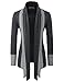 TheLees (NKCD94 Open Front Double Shawl Collar Cardigan Sweaters Charcoal US S(Tag Size S)