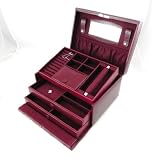 Coffret &agrave; Bijoux "Diamonds" bordeaux strass (L)