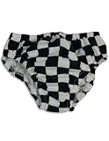 My Pool Pal – Infant And Toddler Boys Checkered Plaid Reusable Swim Diaper, Black, White (Size 2T)