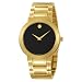 Movado Men's 606195 Stiri Gold-Plated Stainless-Steel Bracelet Black Dial Watch