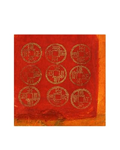 Natura Accent Pannello Decorativo su Tela Rosso/Arancione