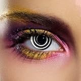 A Pair Of Black Spiral Fashion Contact Lenses - The Perfect Fancy Dress Eye Accessory Especially For Halloween.