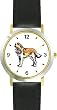 Saint Bernard Dog - WATCHBUDDY&reg; DELUXE TWO-TONE THEME WATCH - Arabic Numbers - Black Leather Strap-Children's Size-Small ( Boy's Size & Girl's Size )