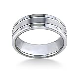 Engraved Tungsten Carbide Band with Brushed Finish (8mm)