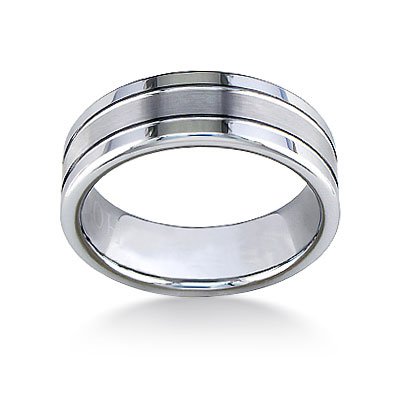 Engraved Tungsten Carbide Band with Brushed Finish (8mm)