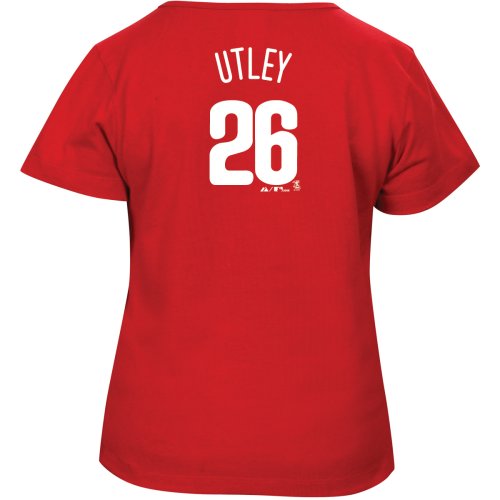 Chase Utley Philadelphia Phillies Women's Name and Number Tee