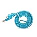 [Apple MFI Certified] Omars 3ft/ 0.9m Lightning 8pin to USB Power and SYNC Flat Cable Charger Cord for Apple iPhone 5 / 5s / 5c / 6 / 6 Plus, iPod touch 5, iPod nano 7, iPad Mini / mini 2/ mini 3, iPad 4 / iPad Air / iPad Air 2 (Blue 0.9m)