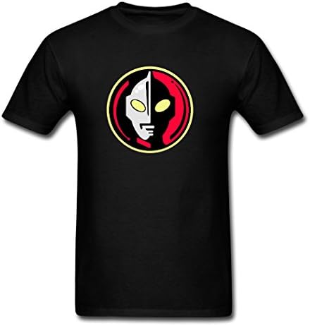 Black Memories Ultraman Face Leisure Men's T-shirts Black XL