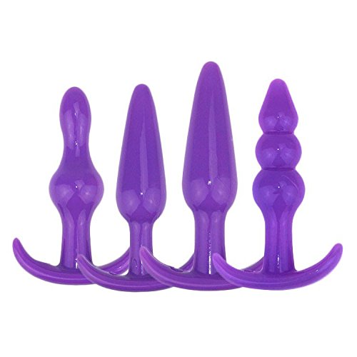 Gydoy 4pcs/set soft anal plug kit butt plug set with safe base for beginners