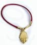 Red Leather w/Gold Hamsa Hand Bracelet