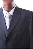 Men's Single Breasted Black 100% Virgin Wool 3 PCS Vested Dress Suit