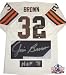 Jim Brown Autographed/Hand Signed Custom White Jersey with HOF 71 Inscription