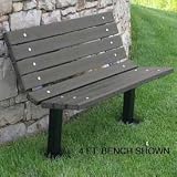 Contour Bench, Recycled Plastic, 6 Ft, In Ground Mount, Gray