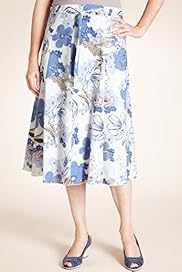 Classic Collection Pure Cotton Floral Broderie Skirt with Belt