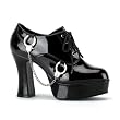 Sexy Ladies Shoes 4 Inch Sexy Mid Platform Oxford Shoe Black Patent Cop Costume Police Boot Handcuff