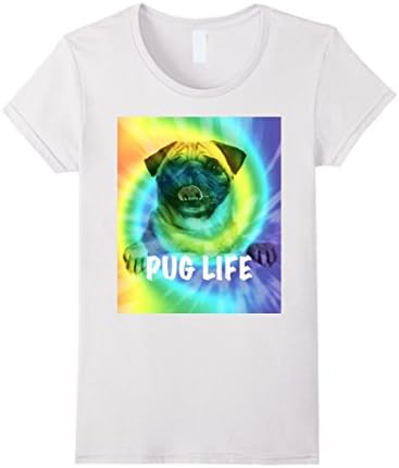 Women's PUG LIFE T-shirt, Graphic T-shirt, Pug Shirt, Pug T-Shirt XL White
