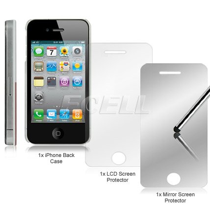 Ecell - HEADCASE HALLOWEEN GREY PINK SMILEY SKULL CASE + LCD PROTECTORS FOR iPHONE 4 4S