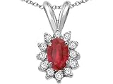 1.25 cts Genuine Ruby Pendant - 14kt White or Yellow Gold FREE GIFT BAG!