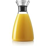 Hiware&reg; 50 Oz Glass Drip-free Carafe with Stainless Steel Silicone Flip-top Lid, Hot and Cold Water Pitcher, Tea/Coffee Maker & Cafe Solo, Iced Tea, Beverage Pitcher As Well As for Decanting and Serving Wine