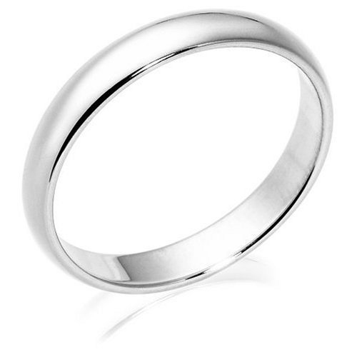 10k White Gold 4mm Traditional Men's Wedding Band