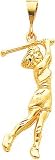10K Gold Lady Golfer Charm