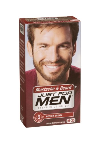 Just for Men Brush in Color Gel, Mustache & Beard, Medium Brown